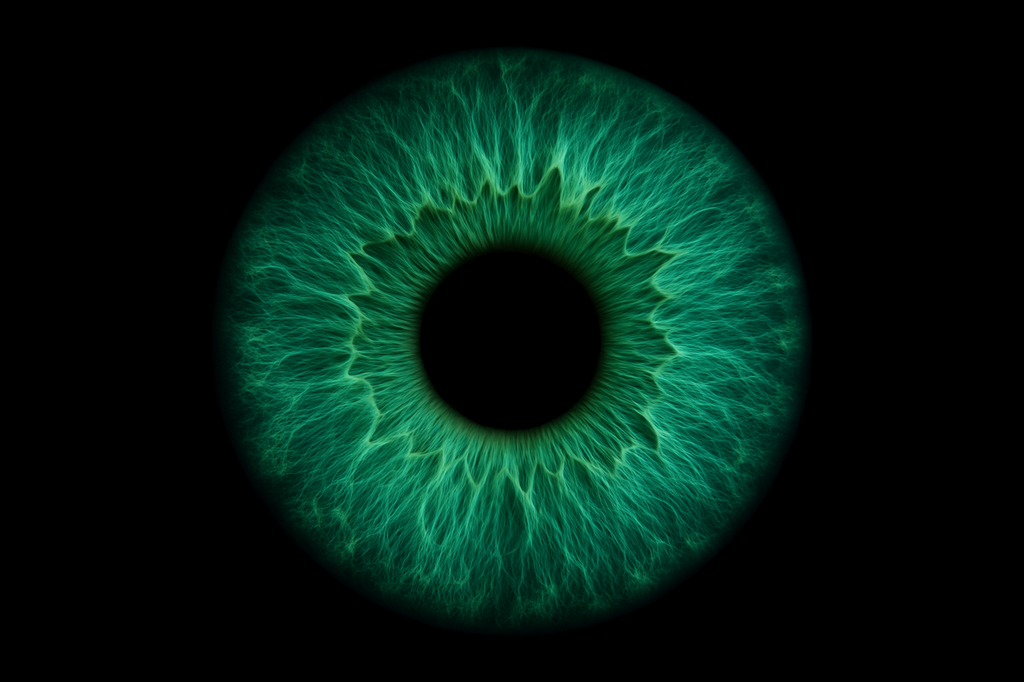 inuquement l'iris sur fond noir