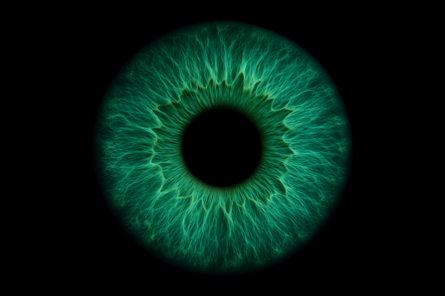 inuquement l'iris sur fond noir