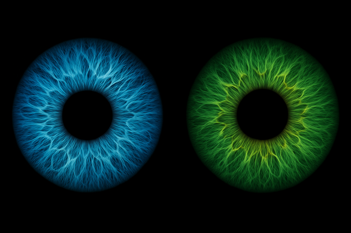 uniquement les iris sur fond noir